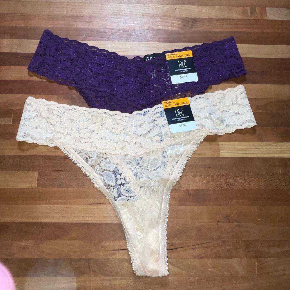 I.n.c. Lace Thong Underwear panty pack set of 2